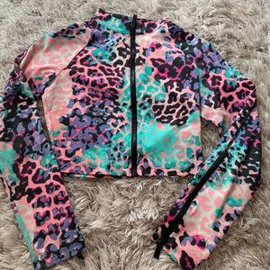 Womens BEBE cropped zip up